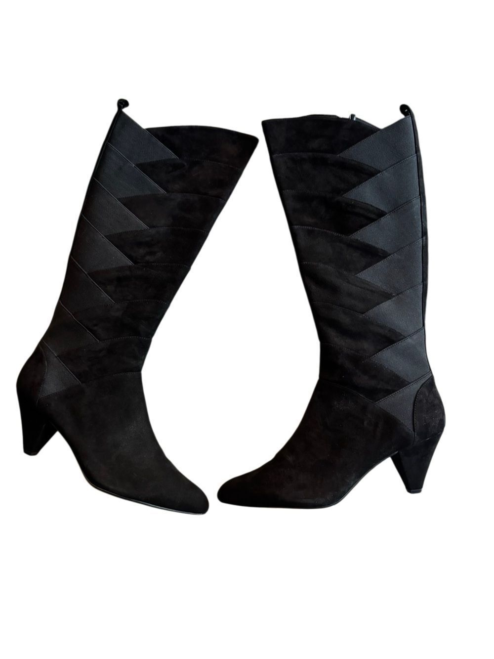 NIB J. Renee Women's "Walkaline" Knee High Suede Heeled Boots in Black